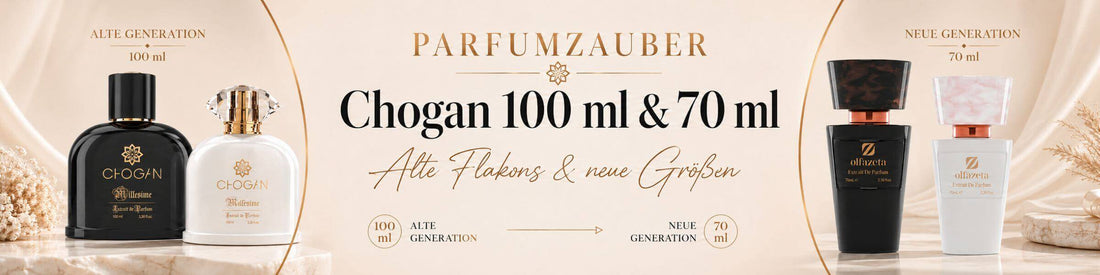 Chogan 100 ml und 70 ml Flakons im Vergleich bei Parfumzauber