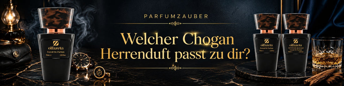 Blogbanner zur Chogan Herrenduft Beratung mit Herrenparfums für Alltag, Büro, Date und Abend.